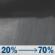 Tonight: Rain showers likely. Mostly cloudy, with a low around 50. West northwest wind 2 to 6 mph. Chance of precipitation is 70%. New rainfall amounts between a tenth and quarter of an inch possible. Tonight: Rain Showers Likely