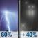 Saturday Night: Showers and thunderstorms likely before 8pm, then rain likely. Mostly cloudy, with a low around 52. Chance of precipitation is 60%. Saturday Night: Showers And Thunderstorms Likely then Light Rain Likely