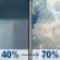 Friday: A chance of rain showers before 5pm, then showers and thunderstorms likely. Mostly cloudy, with a high near 59. Chance of precipitation is 70%. Friday: Showers And Thunderstorms Likely