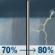 Friday: Rain showers likely before 5pm, then showers and thunderstorms. Mostly cloudy, with a high near 61. Chance of precipitation is 80%. Friday: Showers And Thunderstorms